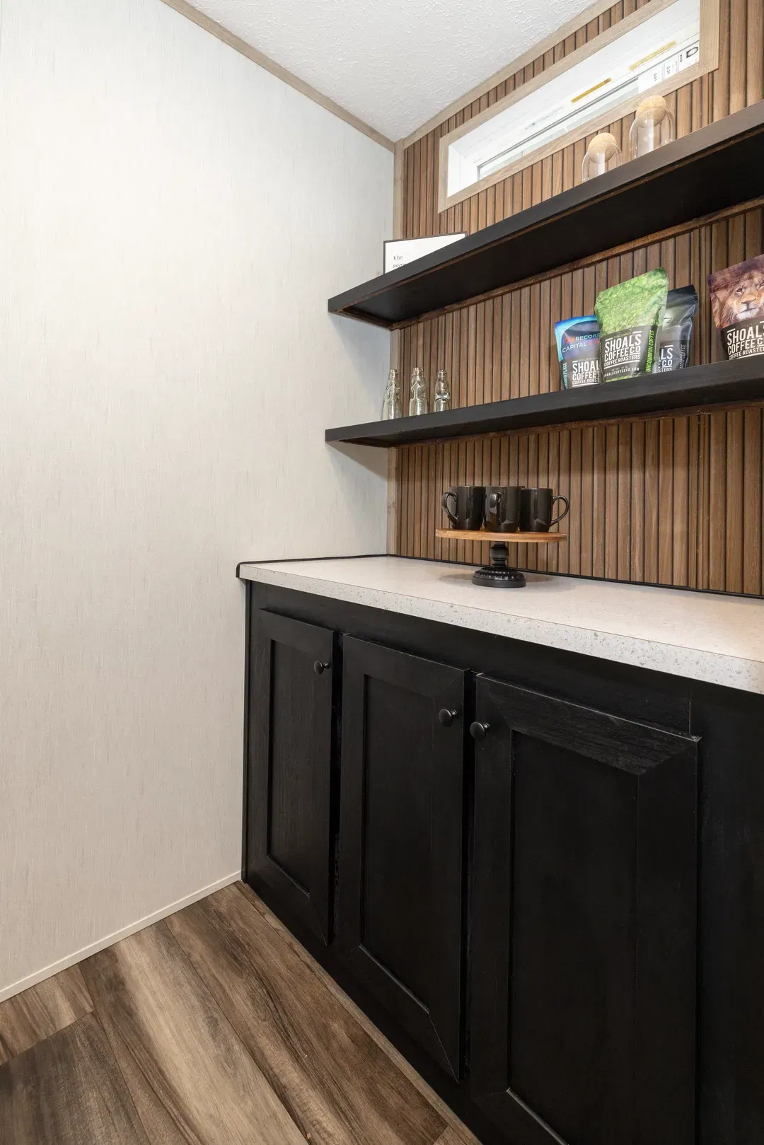 The dark sands interior home features