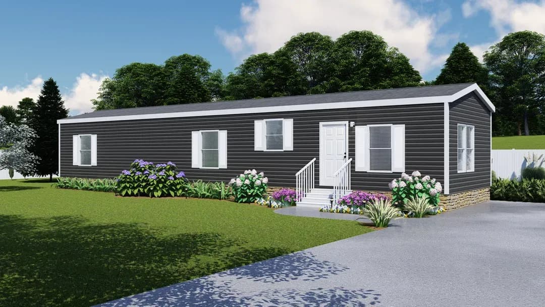 The lodge elevation and exterior home features